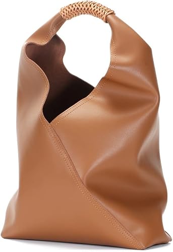 JIUFENG Hobo Bag for Women in a solid-color genuine leather bucket tote style, designed as a commuter and underarm shoulder handbag.