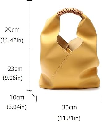 JIUFENG Hobo Bag for Women in a solid-color genuine leather bucket tote style, designed as a commuter and underarm shoulder handbag.
