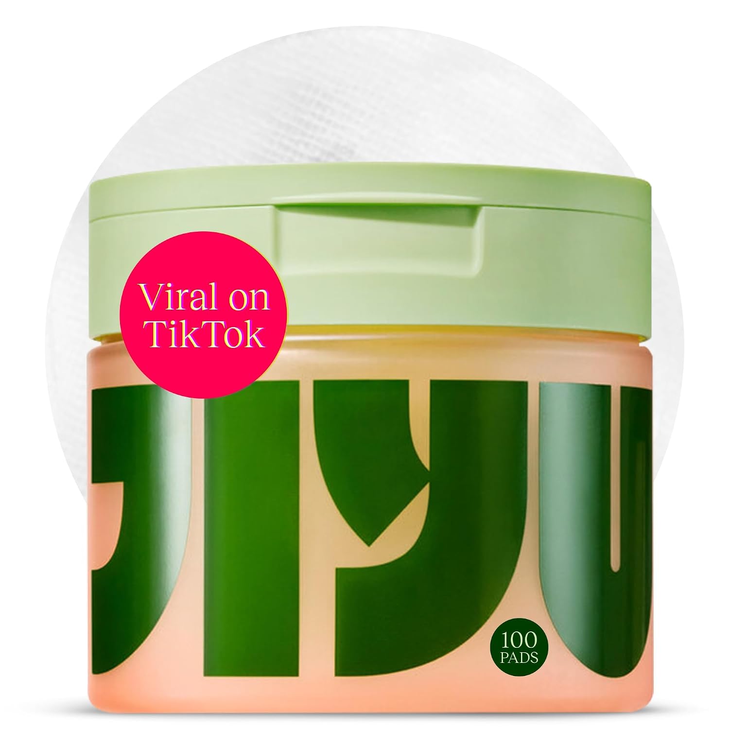JIYU Korean skincare toner pads with snail mucin, niacinamide, peptides, and Centella, 100-count facial treatment for hydrated-looking skin.
