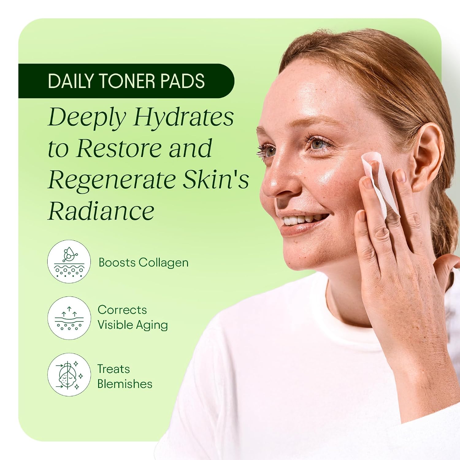 JIYU Korean skincare toner pads with snail mucin, niacinamide, peptides, and Centella, 100-count facial treatment for hydrated-looking skin.
