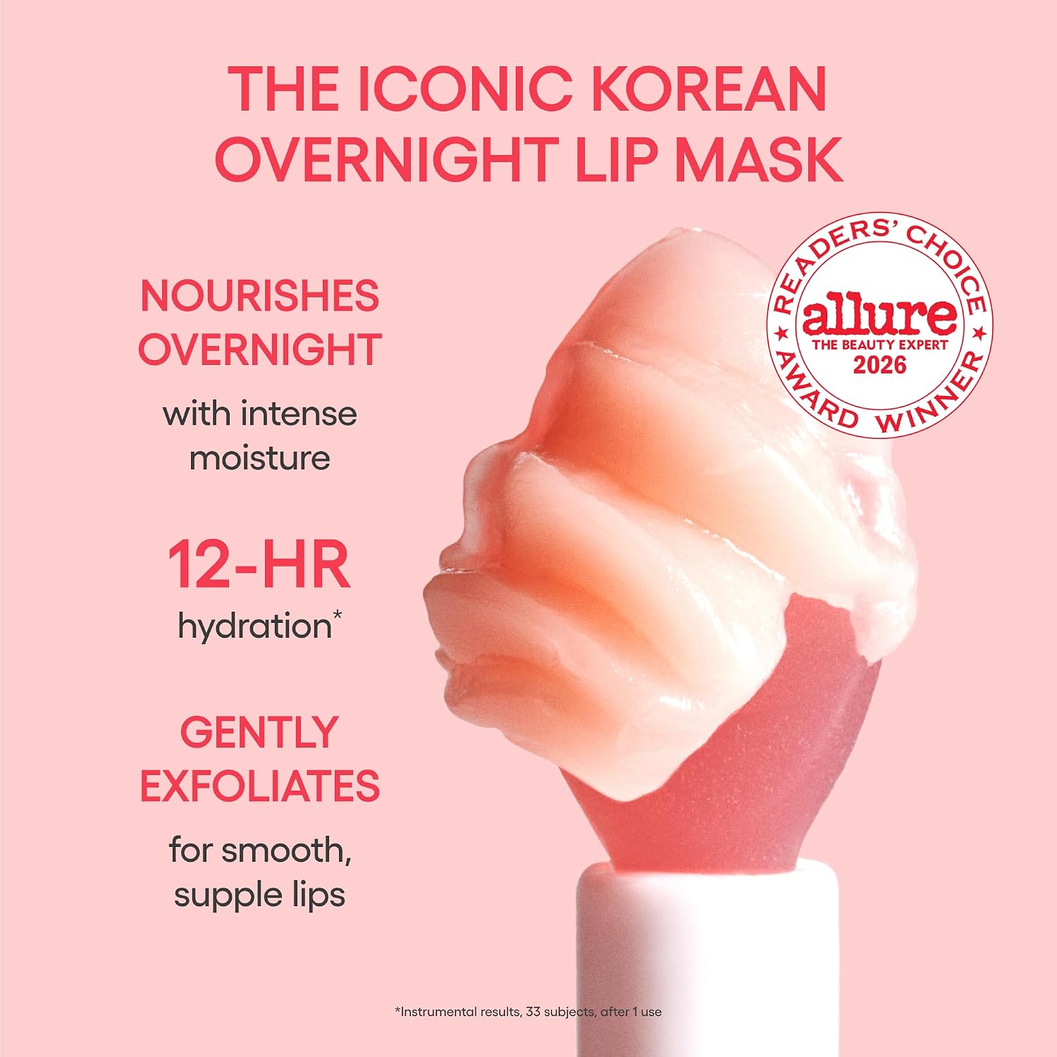 LANEIGE Lip Sleeping Mask with vitamin C, murumuru butter, and shea butter for overnight hydration and care for dry lips.
