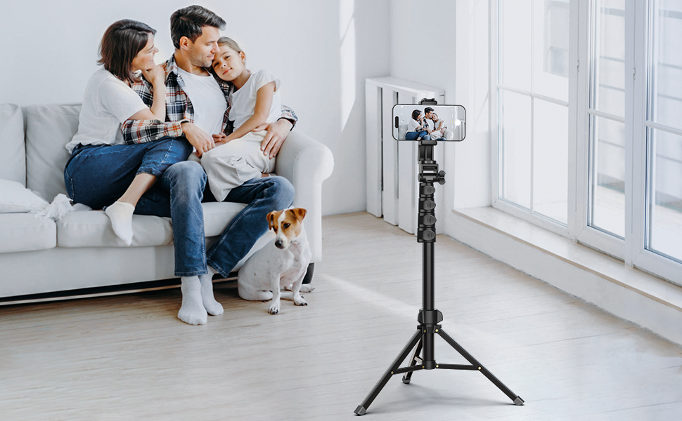 Liphisy 64 Inch Tripod for Cell Phone and Camera with Remote Control and Phone Holder.