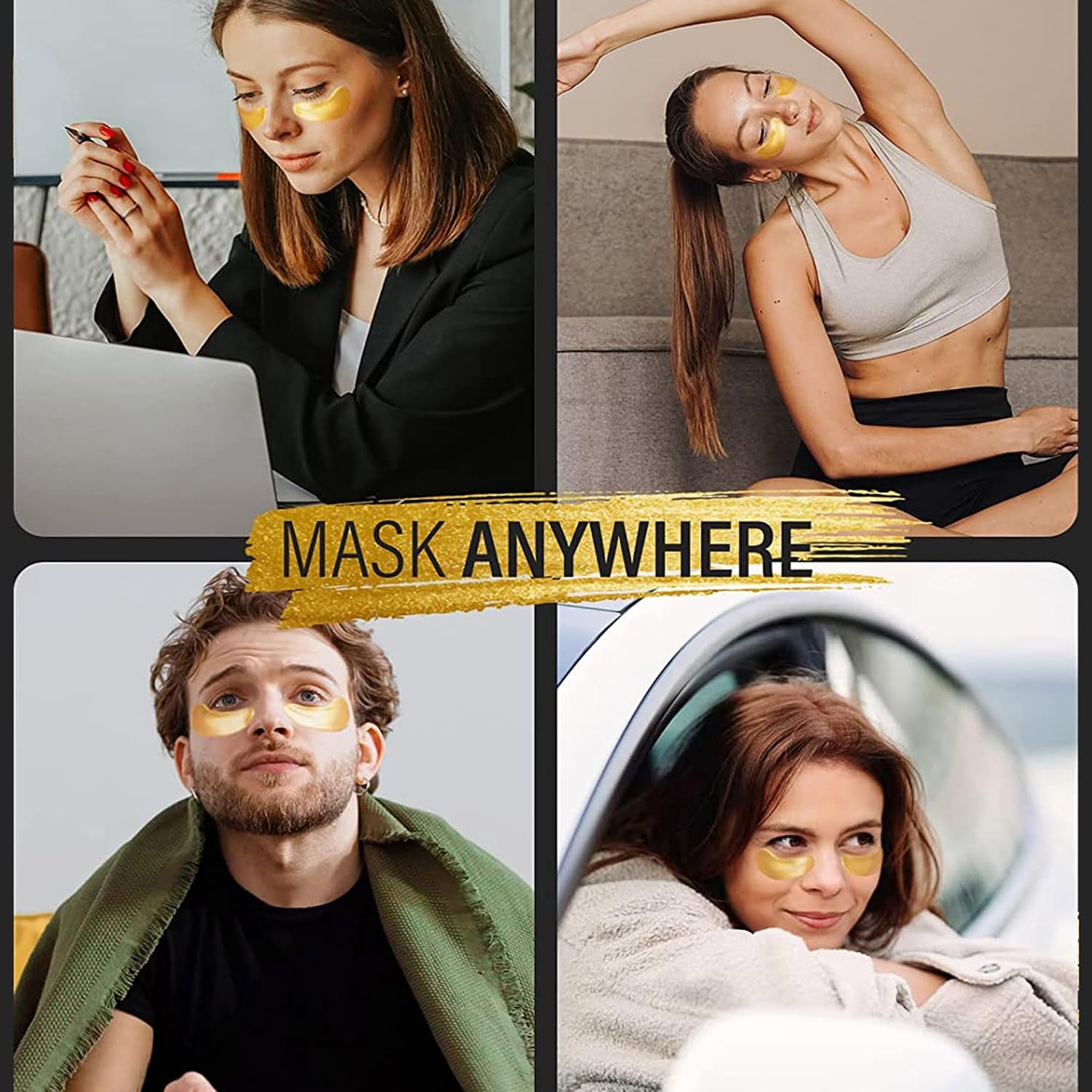 Maskiss 24K Gold Under Eye Patches 25 Pairs Collagen Eye Mask for Puffy Eyes and Dark Circles