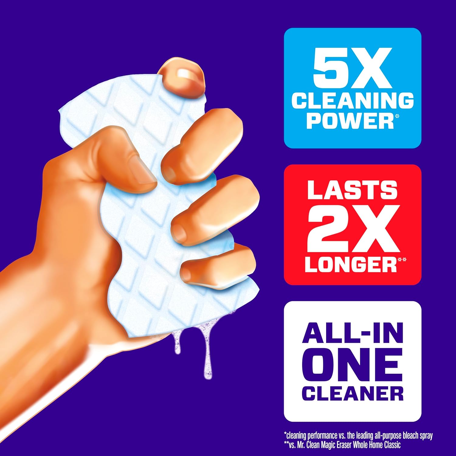 Mr. Clean Magic Eraser Extra Durable 12-count pack of melamine cleaning pads for compatible wall, kitchen, bathroom, shower, and sneaker cleaning tasks.
