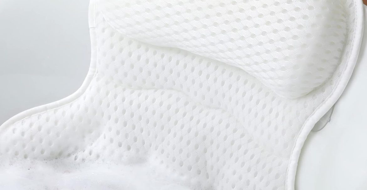 Ozyalo Bath Pillow for Tub designed to provide cushioned head and neck support for a comfortable, relaxing bathtub experience.