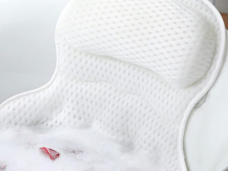Ozyalo Bath Pillow for Tub designed to provide cushioned head and neck support for a comfortable, relaxing bathtub experience.