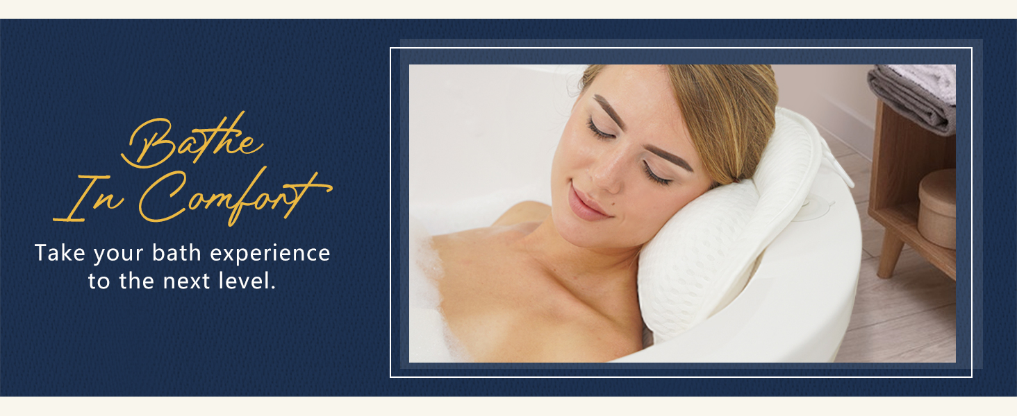 Ozyalo Bath Pillow for Tub designed to provide cushioned head and neck support for a comfortable, relaxing bathtub experience.
