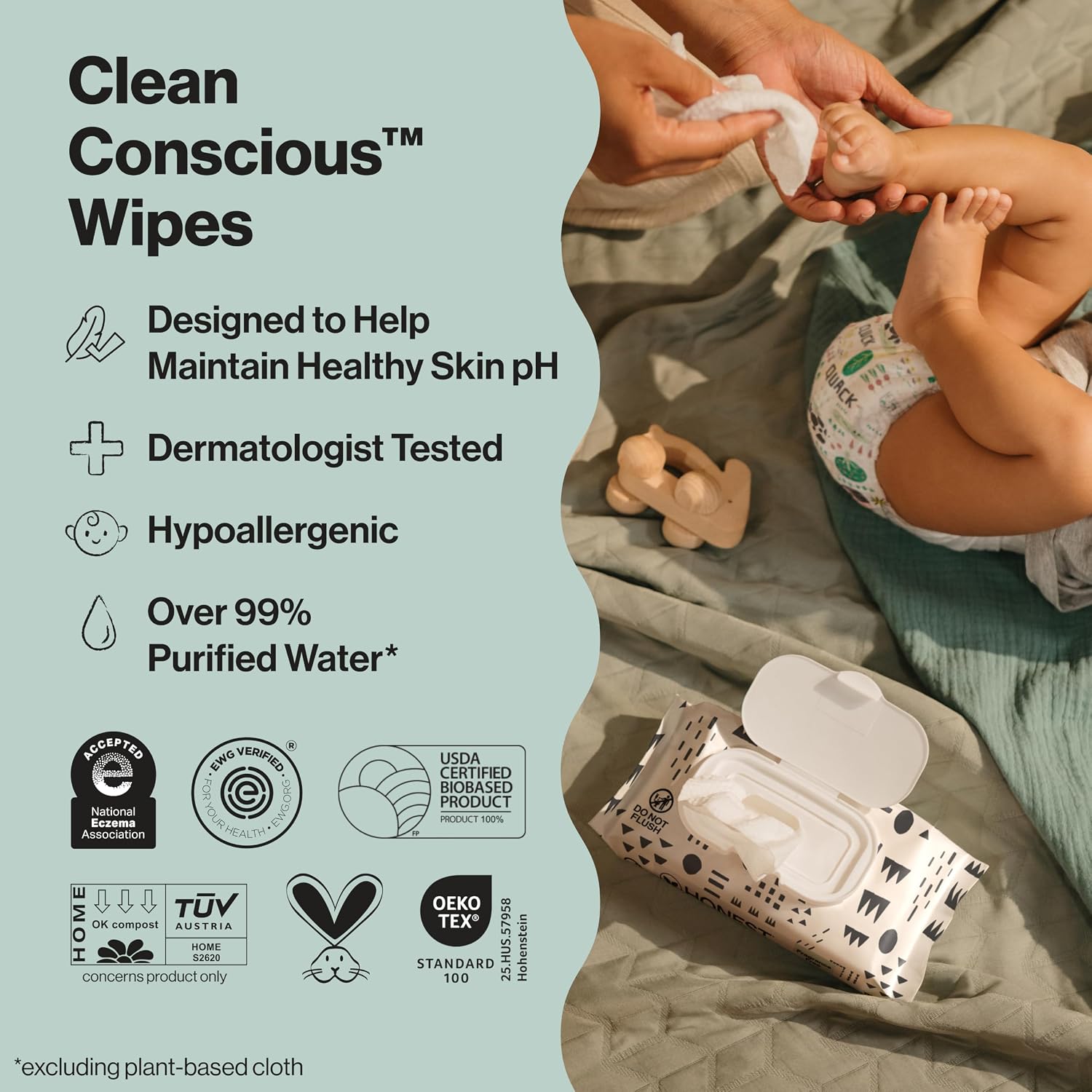 The Honest Company Multi-Use Baby Wipes in Pattern Play design, 720-count pack for everyday baby-care cleanup.
