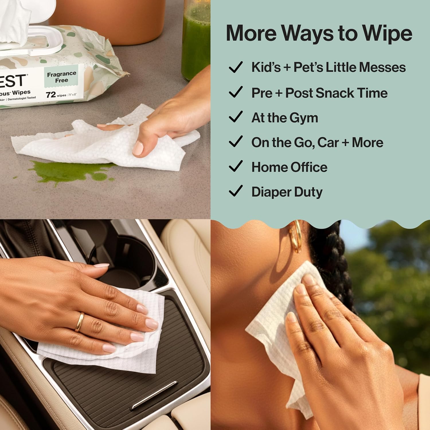 The Honest Company Multi-Use Baby Wipes in Pattern Play design, 720-count pack for everyday baby-care cleanup.
