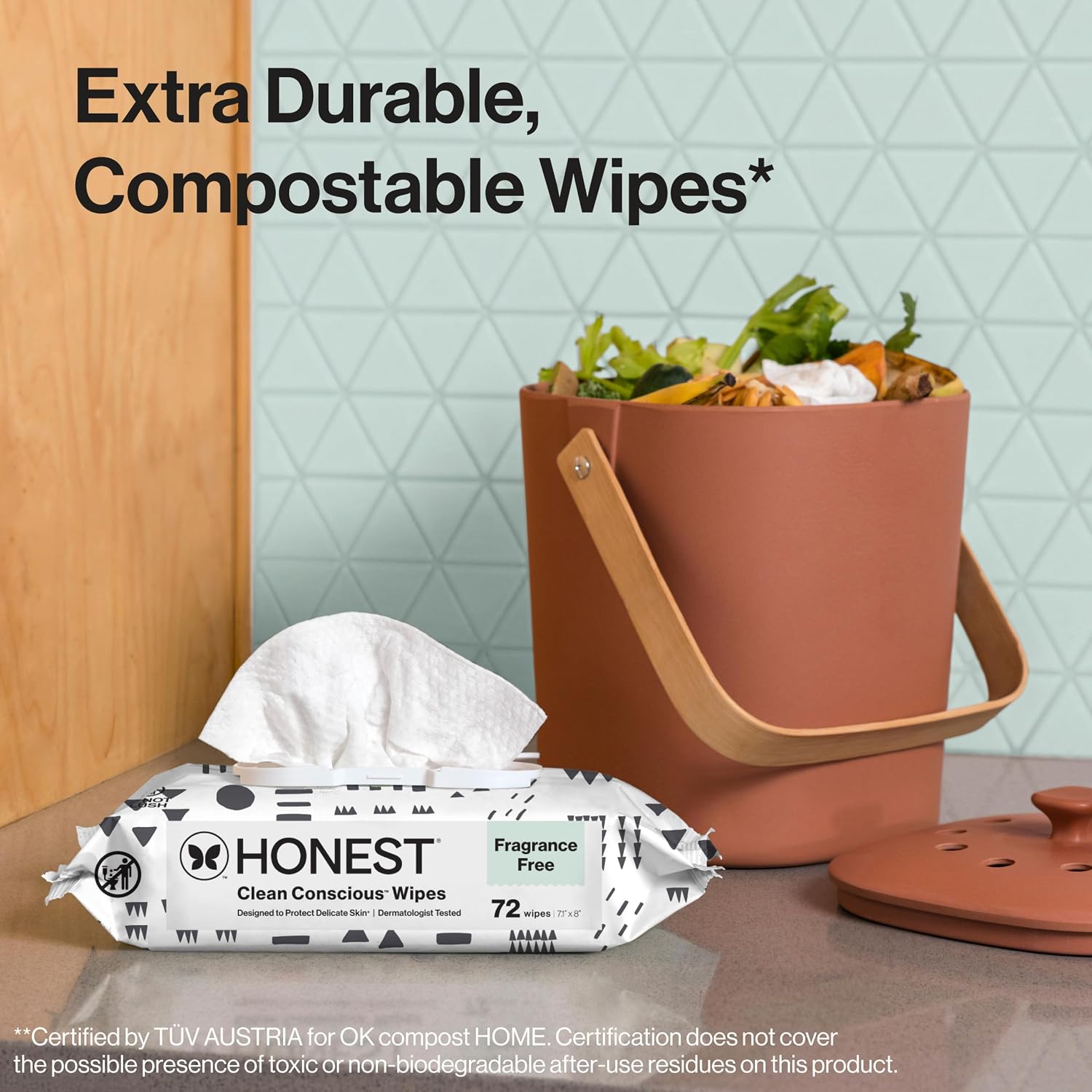 The Honest Company Multi-Use Baby Wipes in Pattern Play design, 720-count pack for everyday baby-care cleanup.
