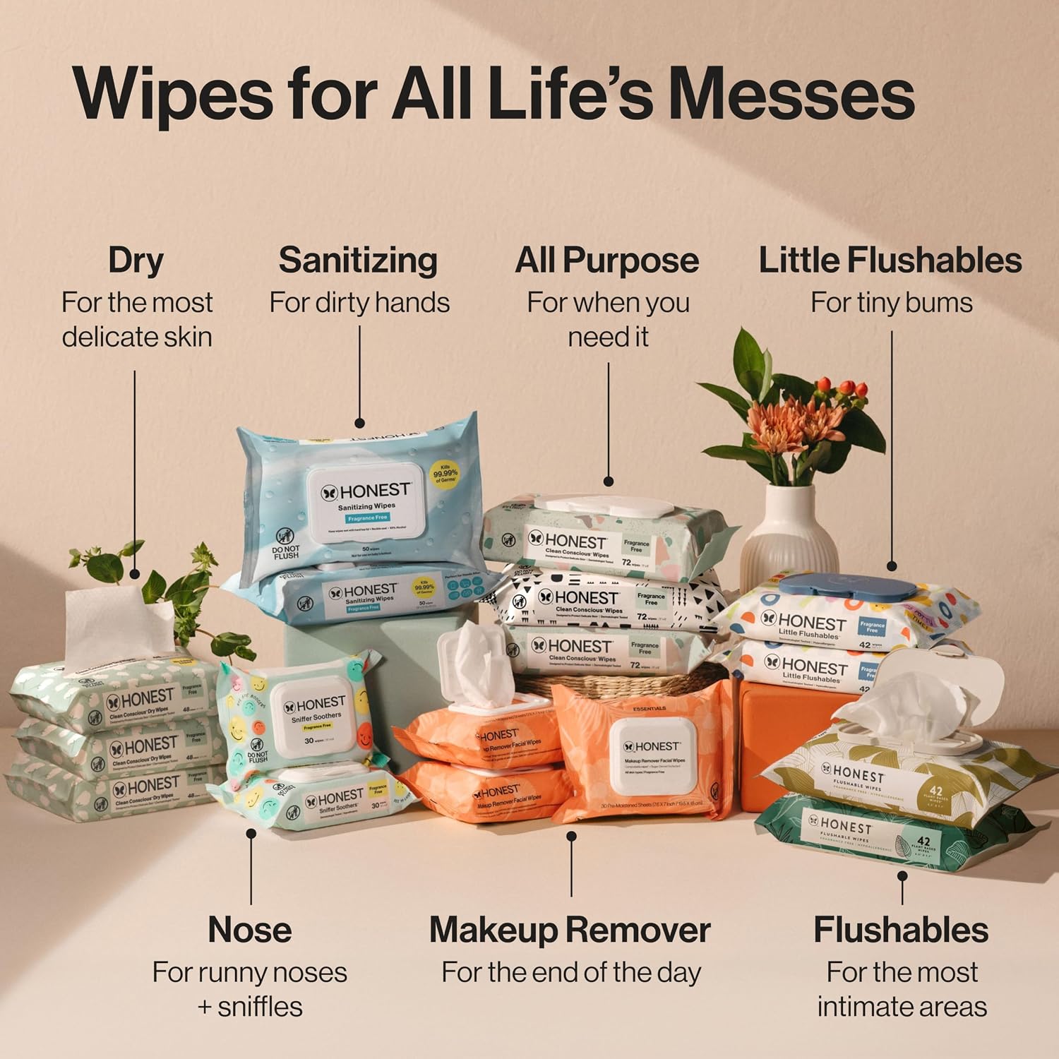 The Honest Company Multi-Use Baby Wipes in Pattern Play design, 720-count pack for everyday baby-care cleanup.
