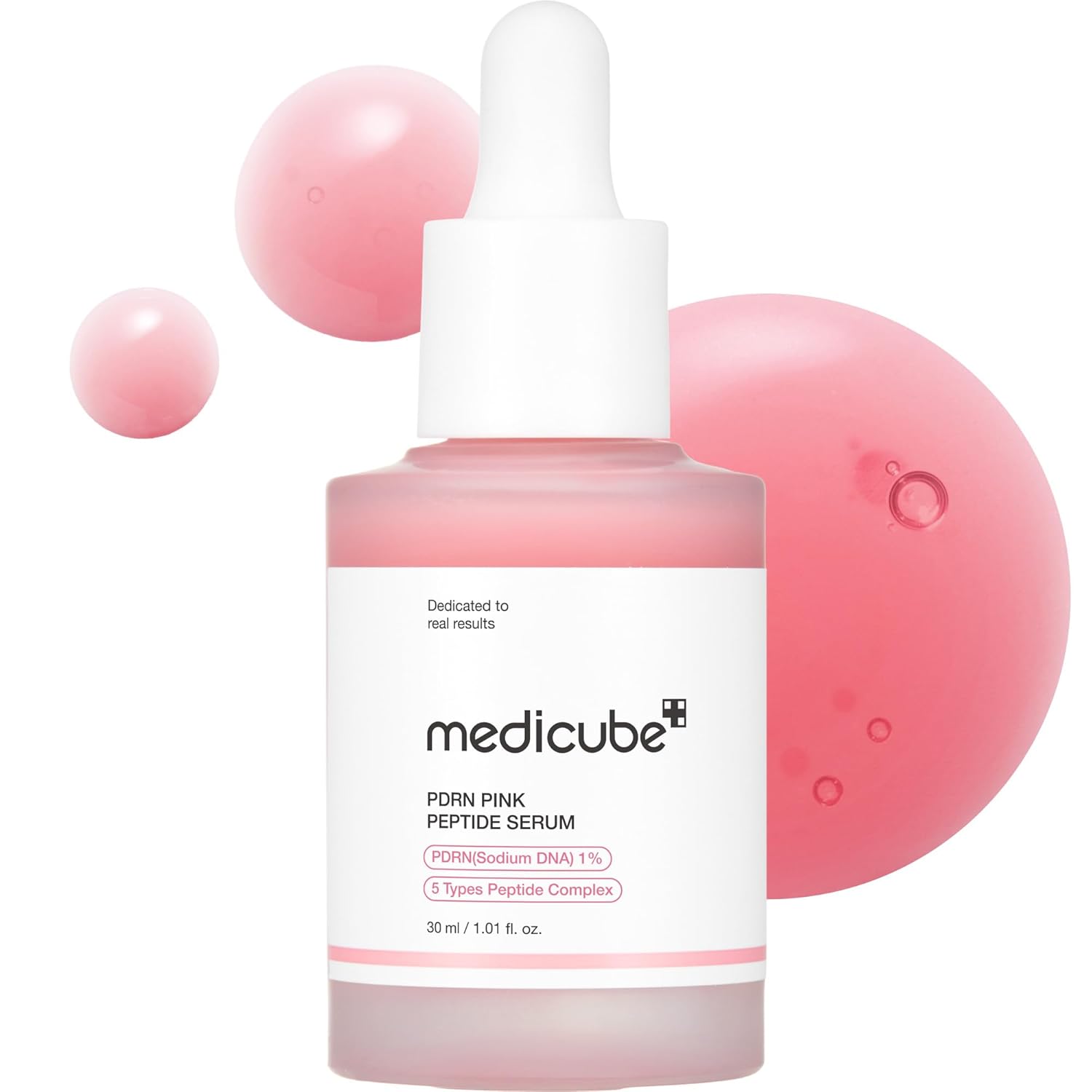 medicube PDRN Pink Peptide Serum with salmon DNA for Korean skincare focused on hydration and firmer, even-looking skin.